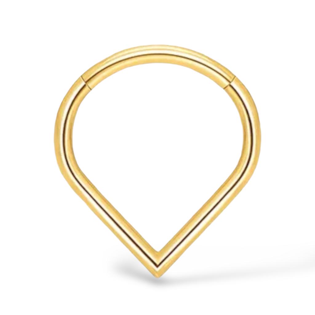 Złoty clicker w kształcie łezki