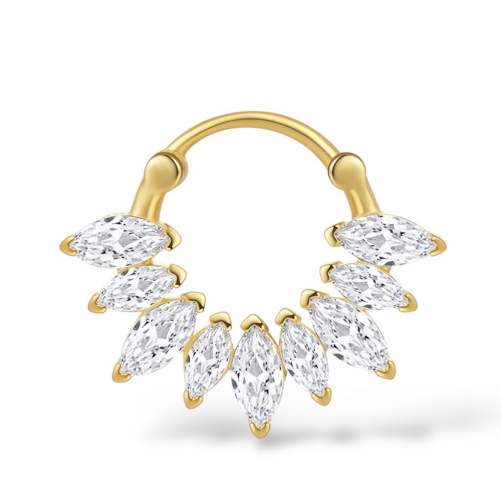 Clicker kolor ZŁOTY z cyrkoniami łezki - SREBRO 925