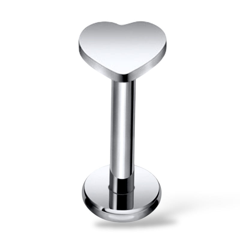 Tytanowy Labret z sercem