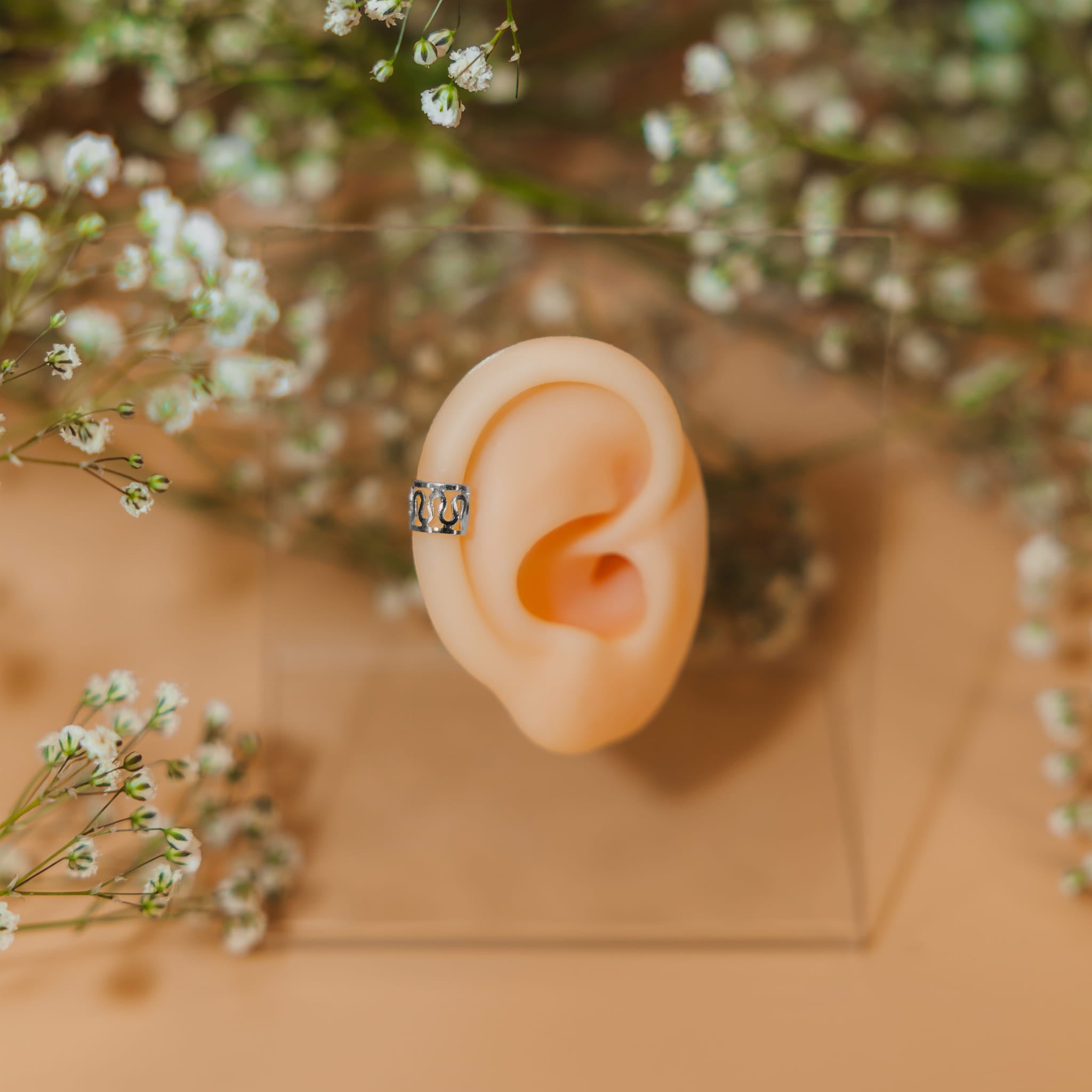 Nausznica ozdobna srebrna