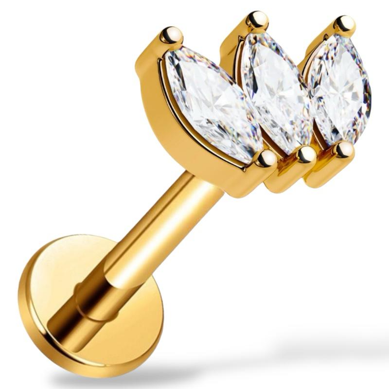 Tytanowy złoty labret ozdobny markizy