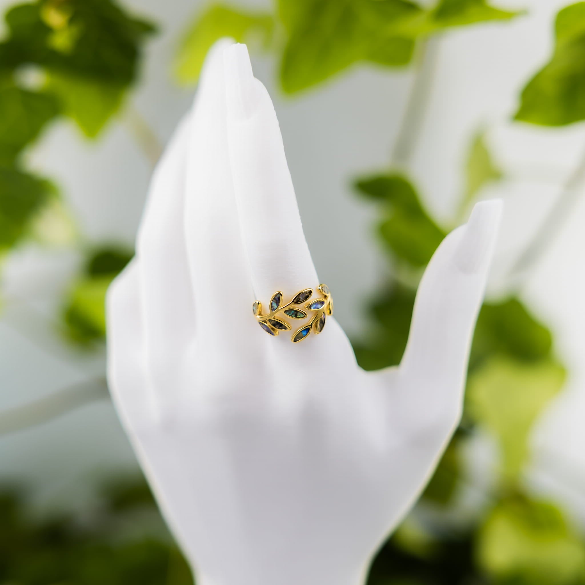 Pierścionek złoty gałązka oliwna