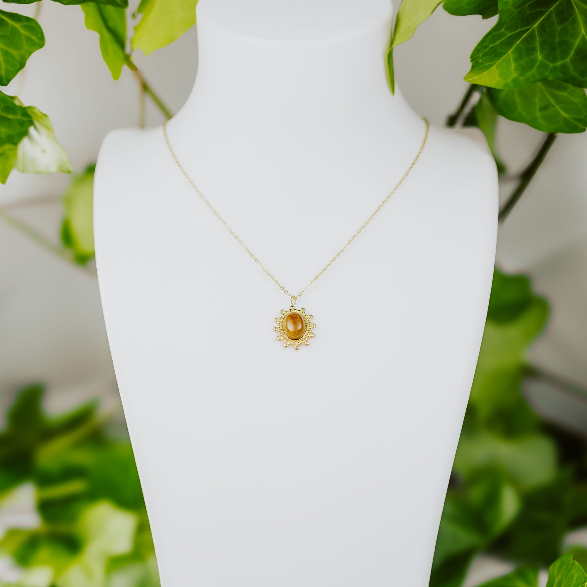 Naszyjnik złoty kocie oko