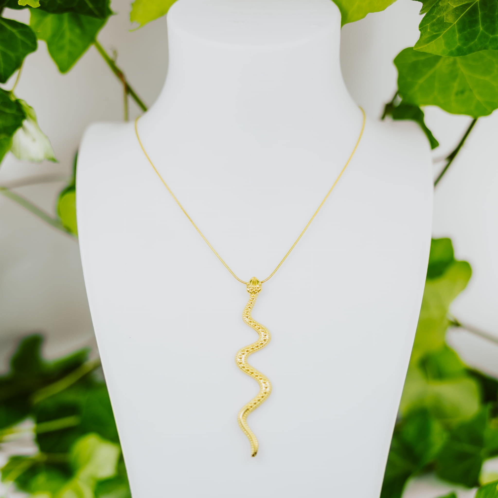 Naszyjnik złoty grawerowany wąż