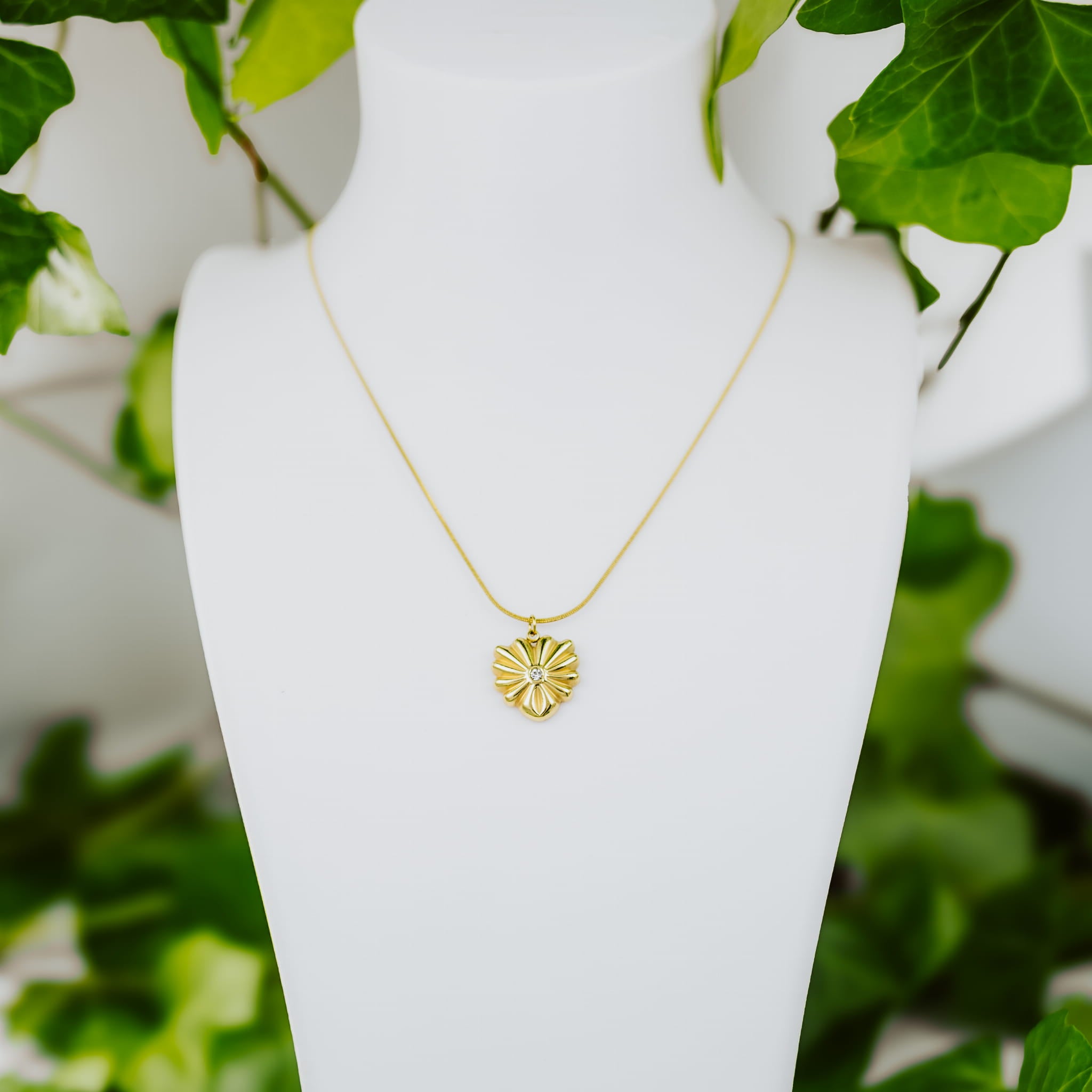 Naszyjnik Złoty Kwiat z Cyrkonią