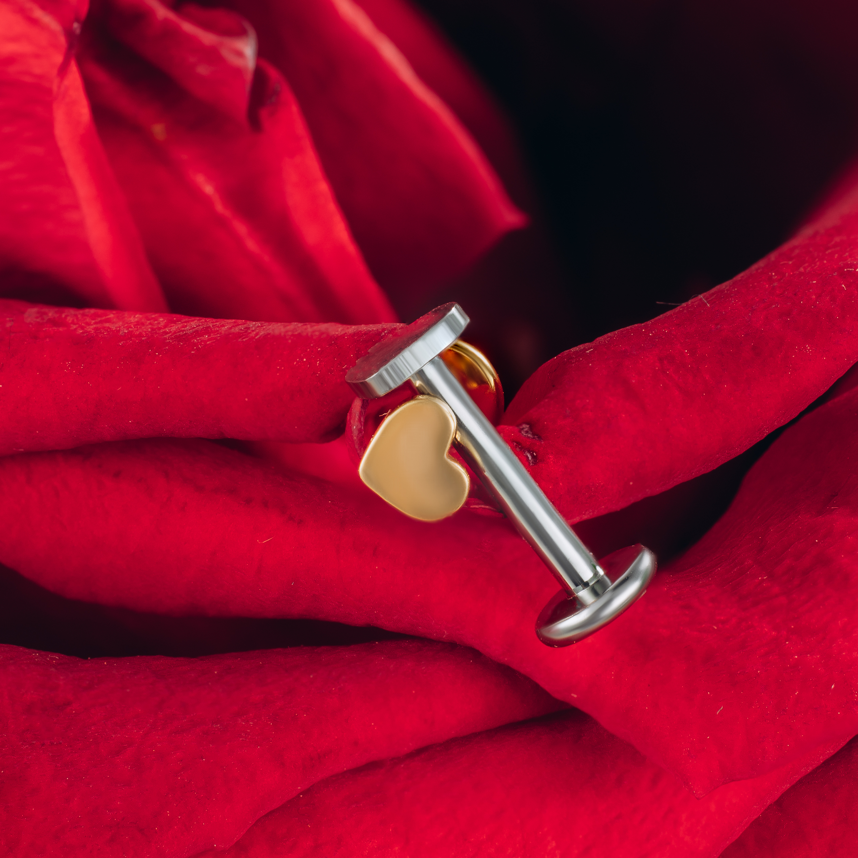 Tytanowy Labret z sercem