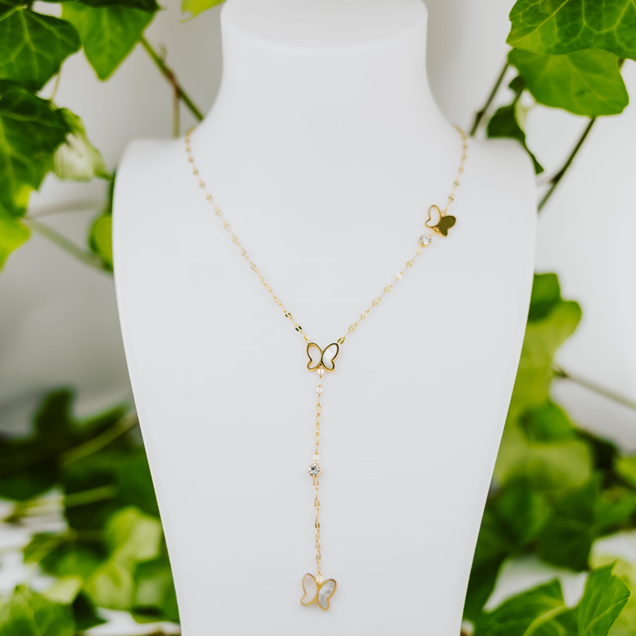 Naszyjnik złote motylki
