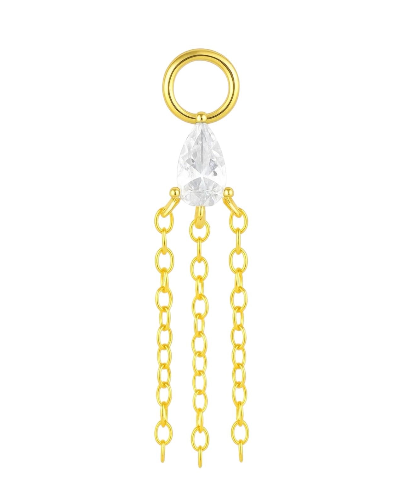 Zawieszka z cyrkonią i łańcuszkami - SREBRO 925