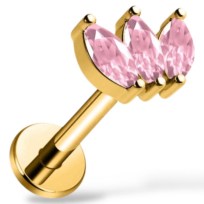 Tytanowy złoty labret ozdobny markizy