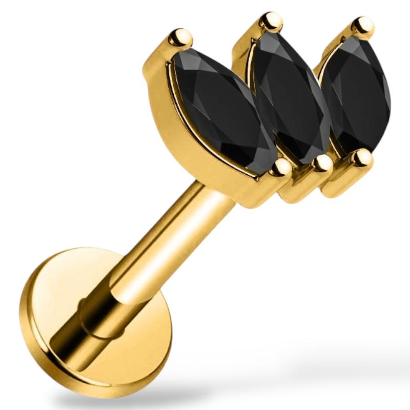 Tytanowy złoty labret ozdobny markizy