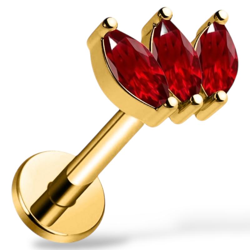 Tytanowy złoty labret ozdobny markizy