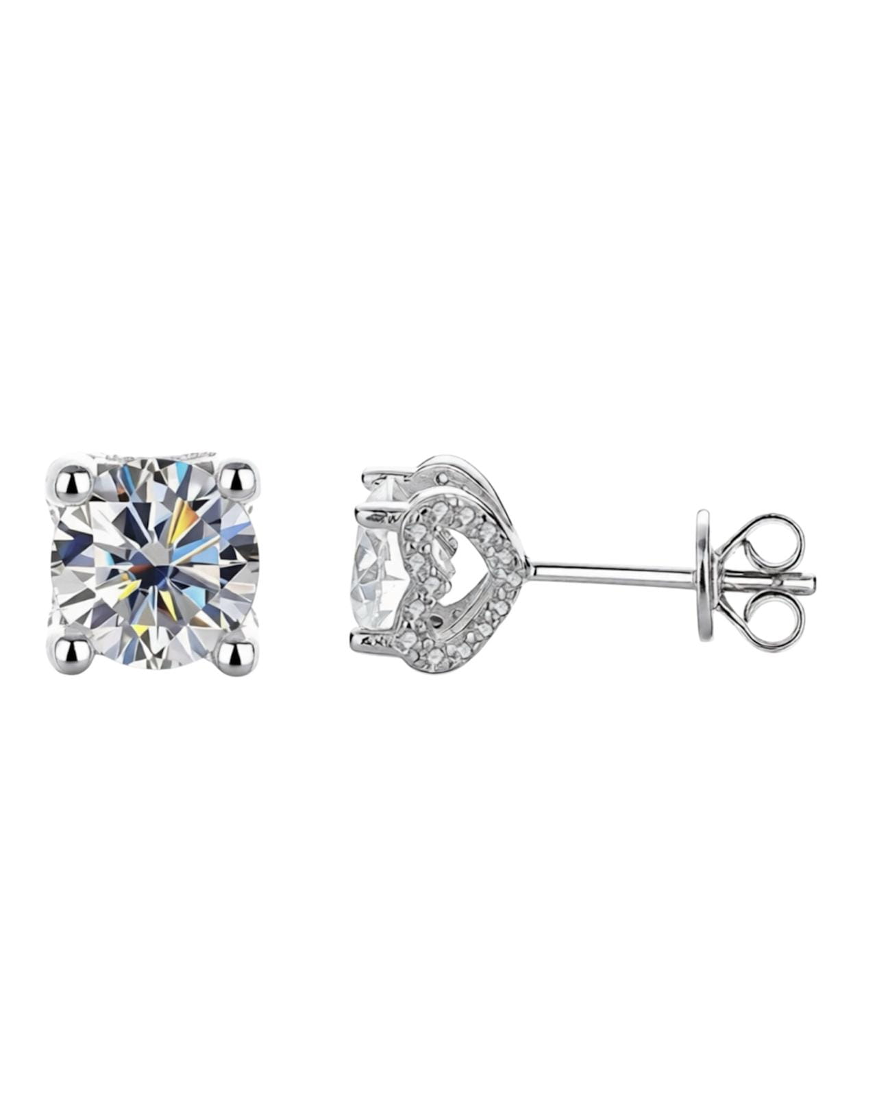 Srebrne kolczyki sztyfty z moissanite - SREBRO 925