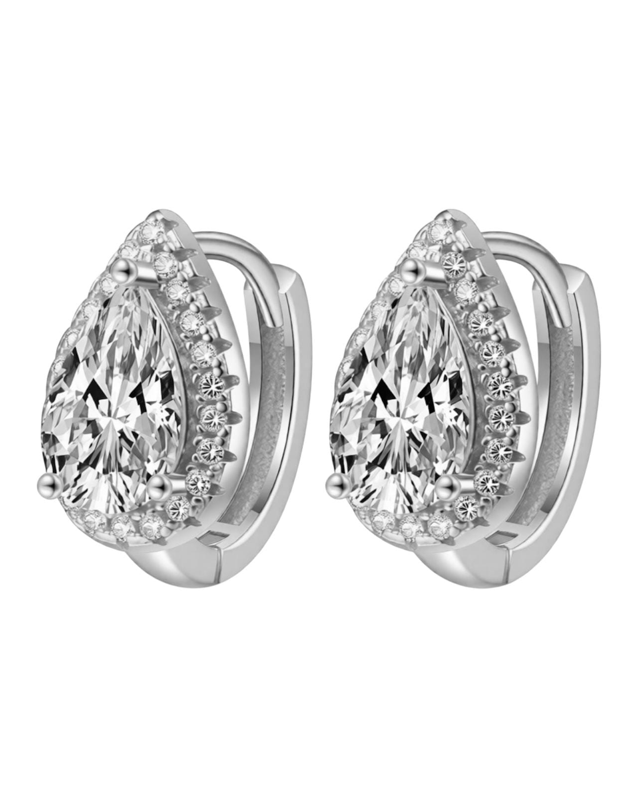 Srebrne kolczyki łezka z moissanite - SREBRO 925