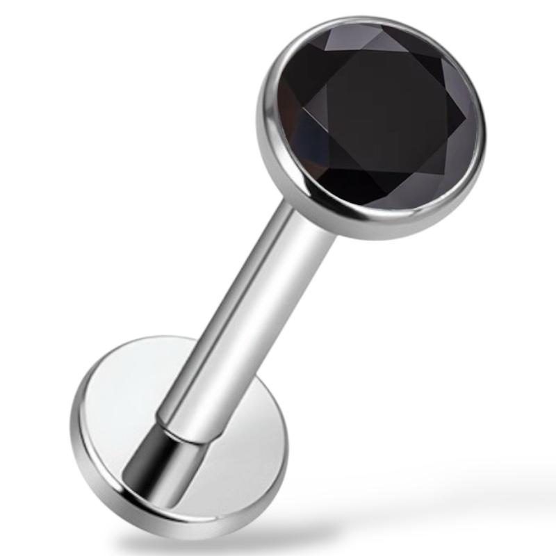 Tytanowy labret z cyrkonią