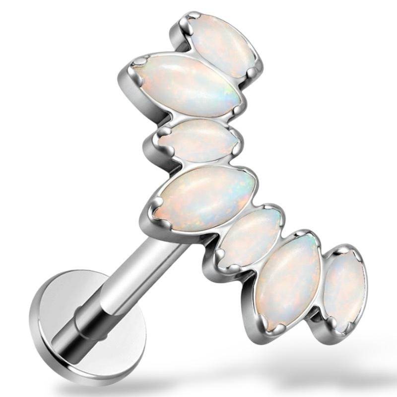 Tytanowy labret z opalem