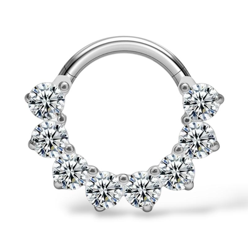 Clicker Tytanowy z cyrkoniami na froncie