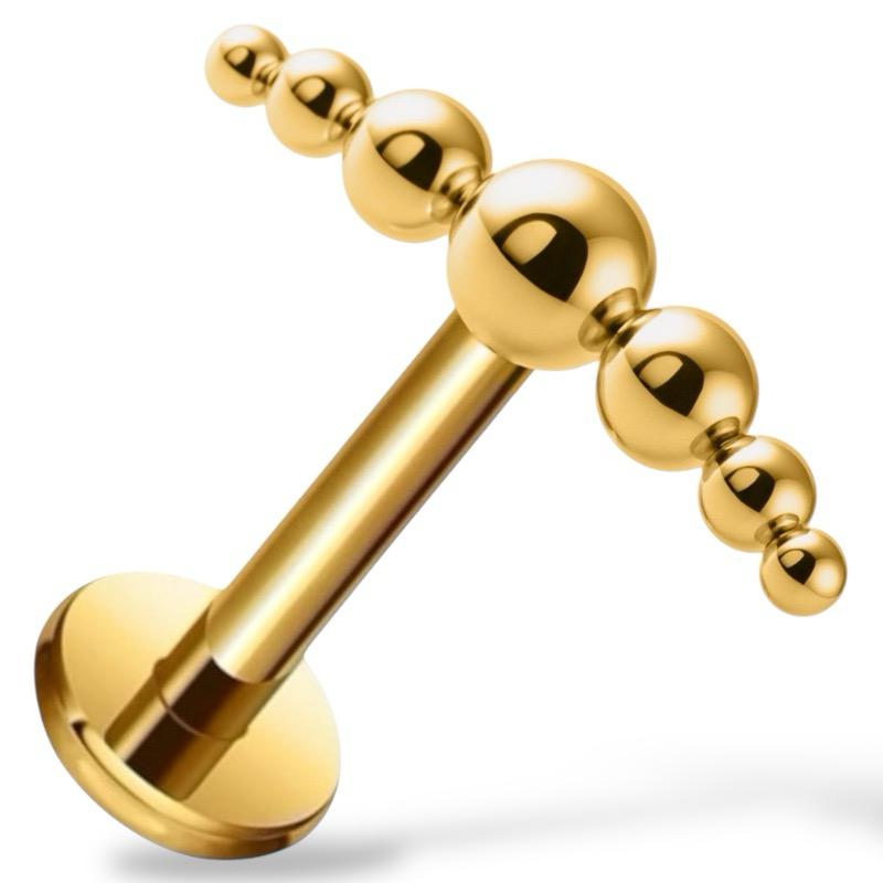 Tytanowy labret siedem kuleczek