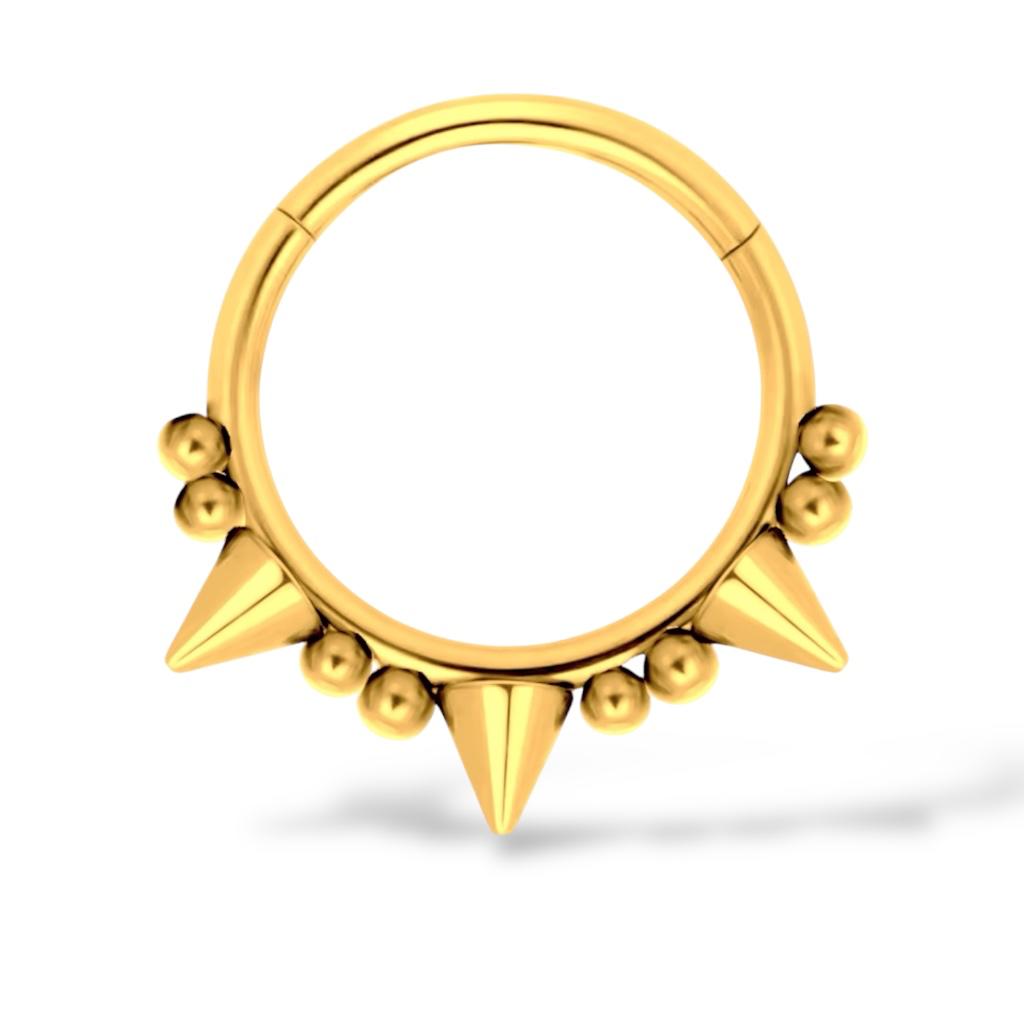 Stalowy Clicker złoty z trzema stożkami I KULECZKAMI