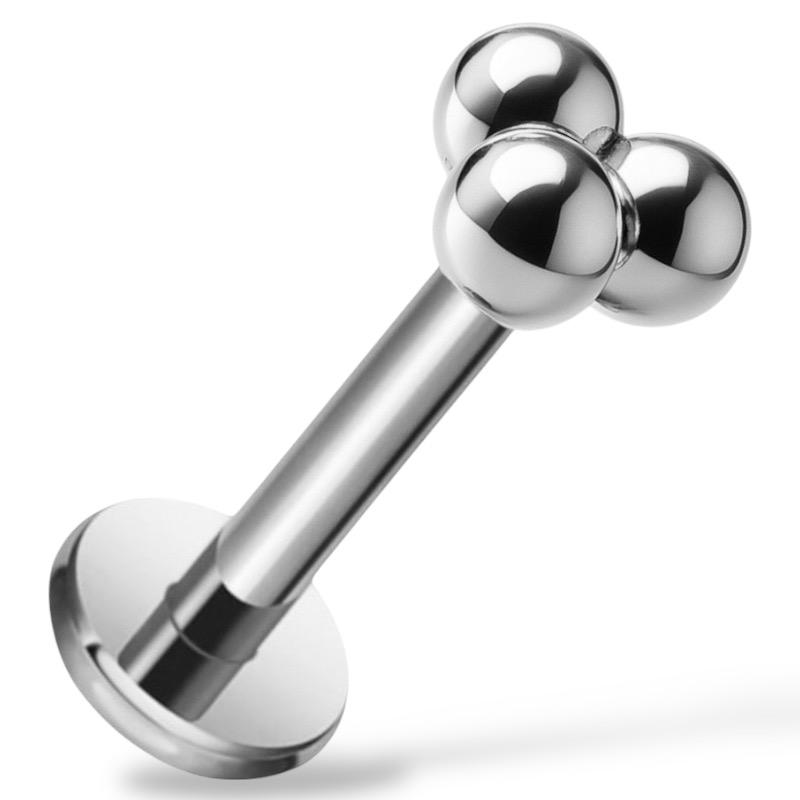 Tytanowy labret z kuleczkami